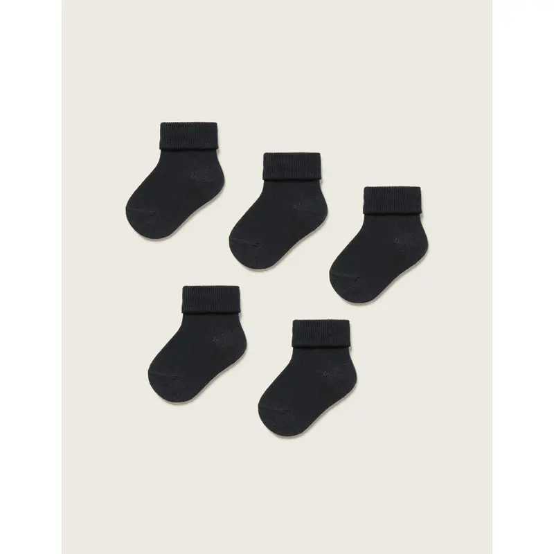 5-Pack Pairs of Socks with Turndown for Baby, Dark Blue
