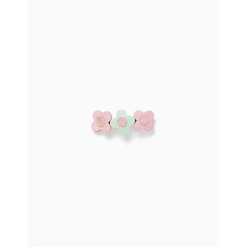 Flower Hair Clip with Glitter for Newborns and Girls, Multicolour