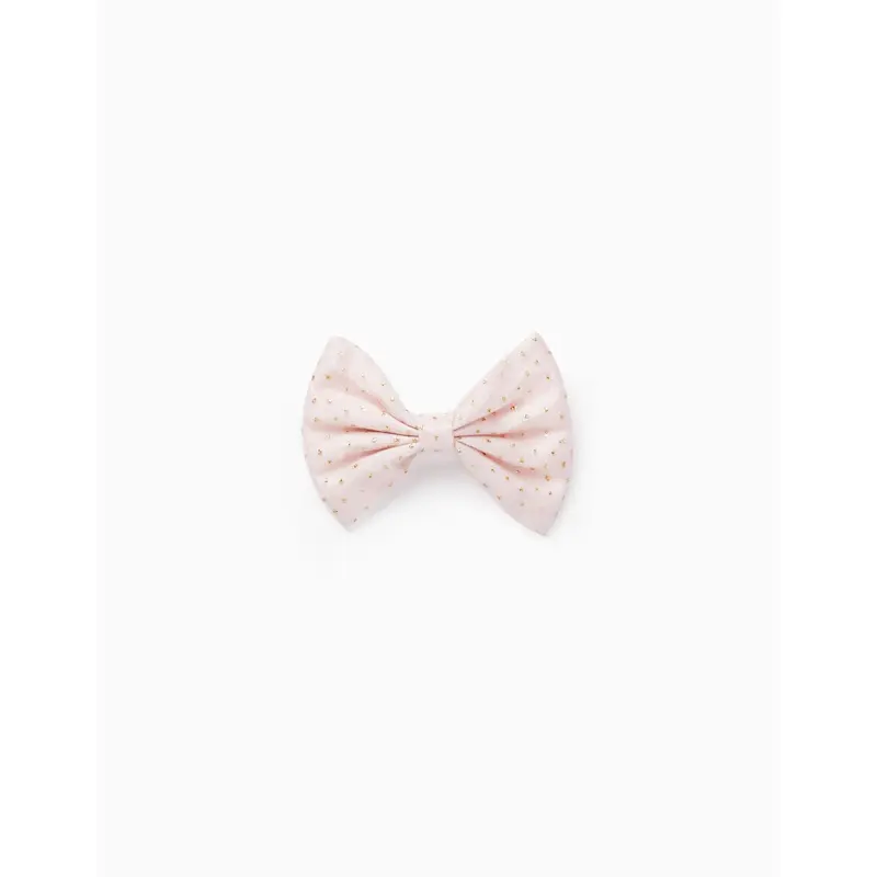 Hair Clip with Bow for Baby and Girl, Light Pink/Gold