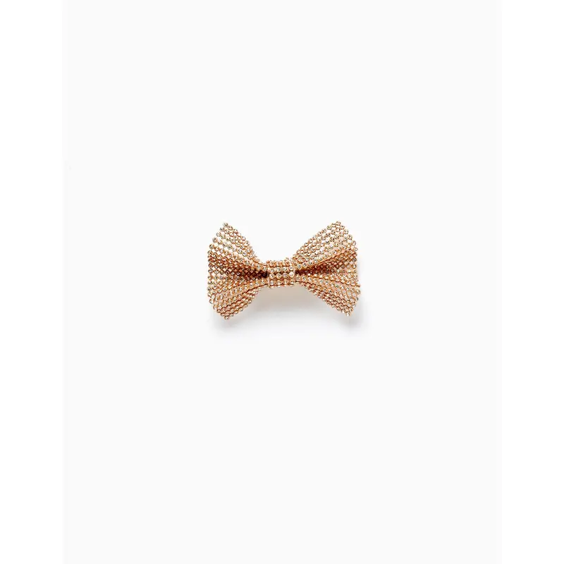 Hair Clip with Strass Bow for Girls, Gold