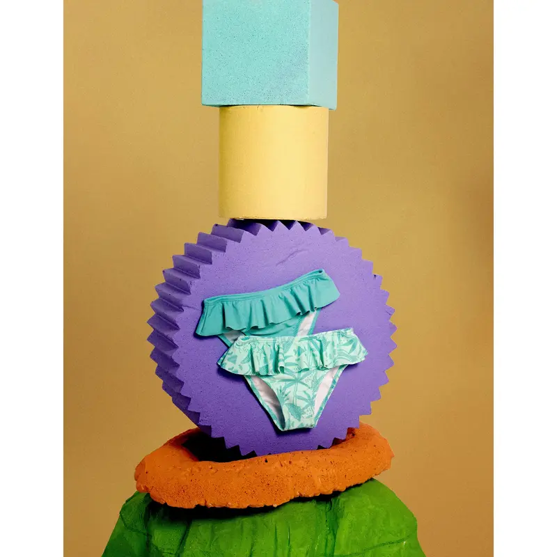 2 Bikini Bottoms for Baby Girls 'Shells', Aqua Green