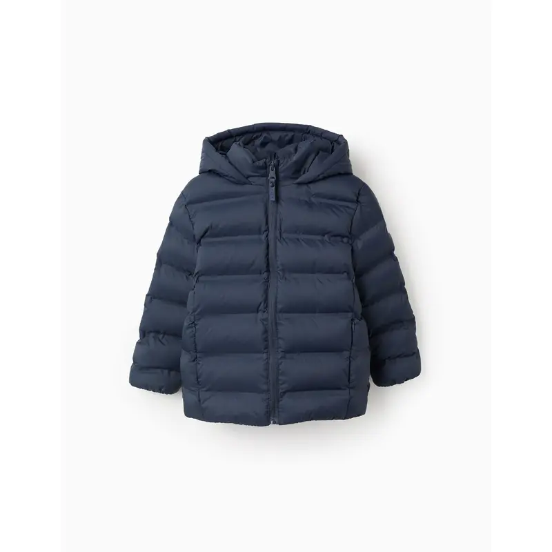 Padded Jacket with Hood for Boys, Dark Blue