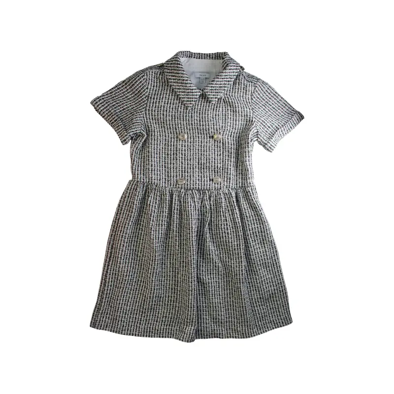 REISS Checkered Short Sleeve Dress 13-14Y
