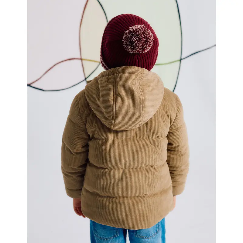 Padded Jacket with Hood for Boys, Brown