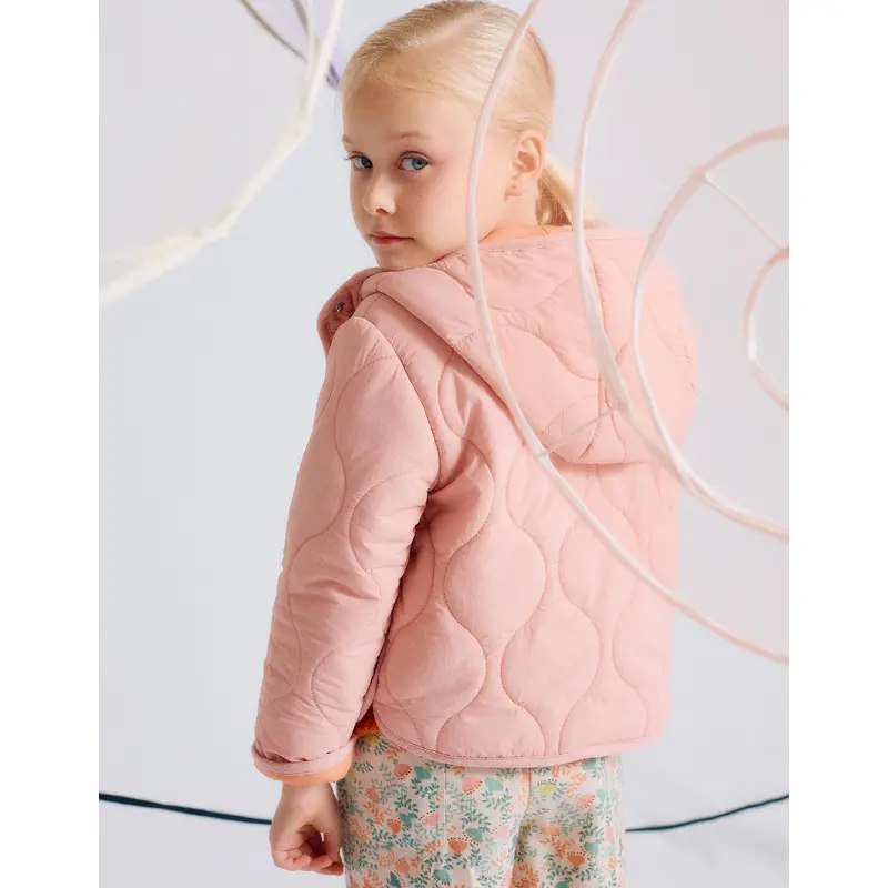 Padded Parka with Hood for Girls, Pink