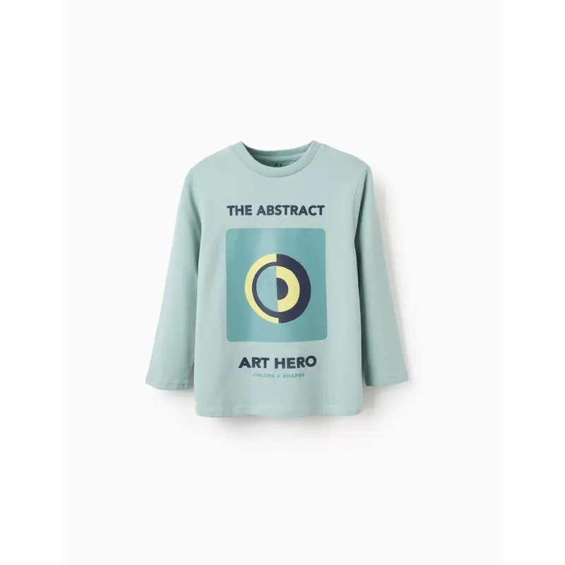 Long Sleeve T-shirt for Boys 'The Abstract', Aqua Green