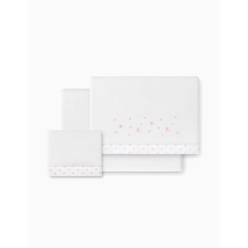 Bedding Set 3 Pcs Interbaby Coral Fleece 60X120cm, Pink