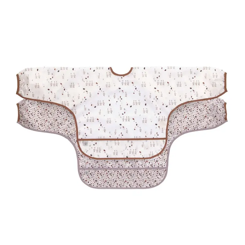 Lassig Long Sleeve Bib - 2 Pack - Lilac - Tiny Farmer Goose