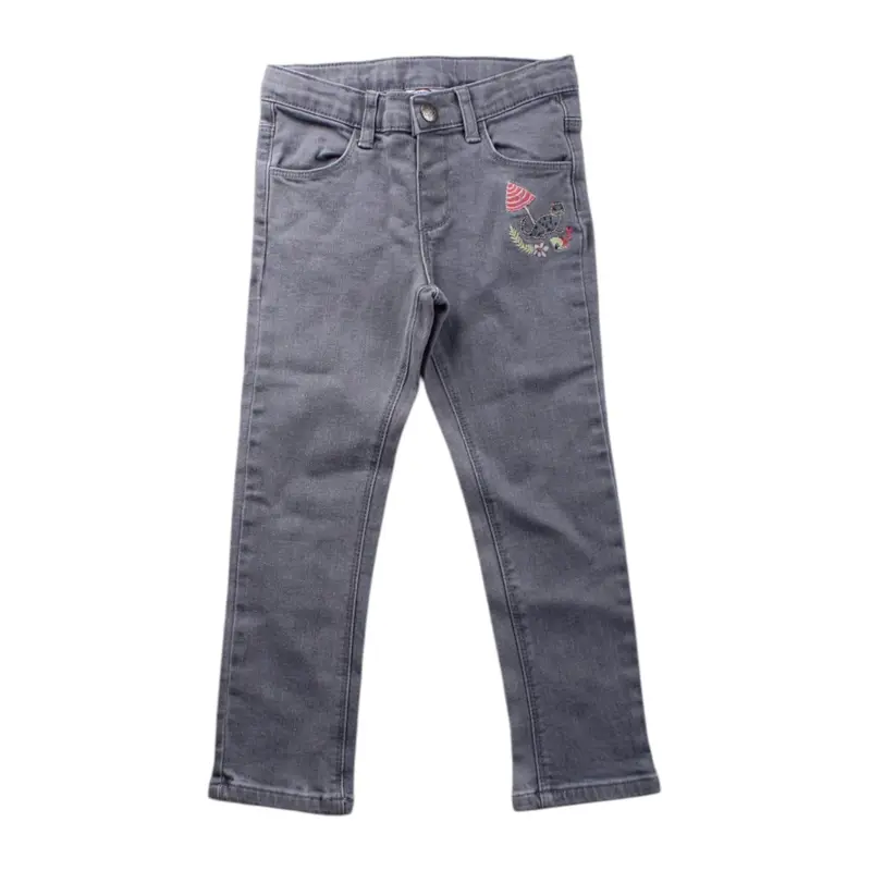 La Compagnie Des Petits Embroidered Jeans 3T