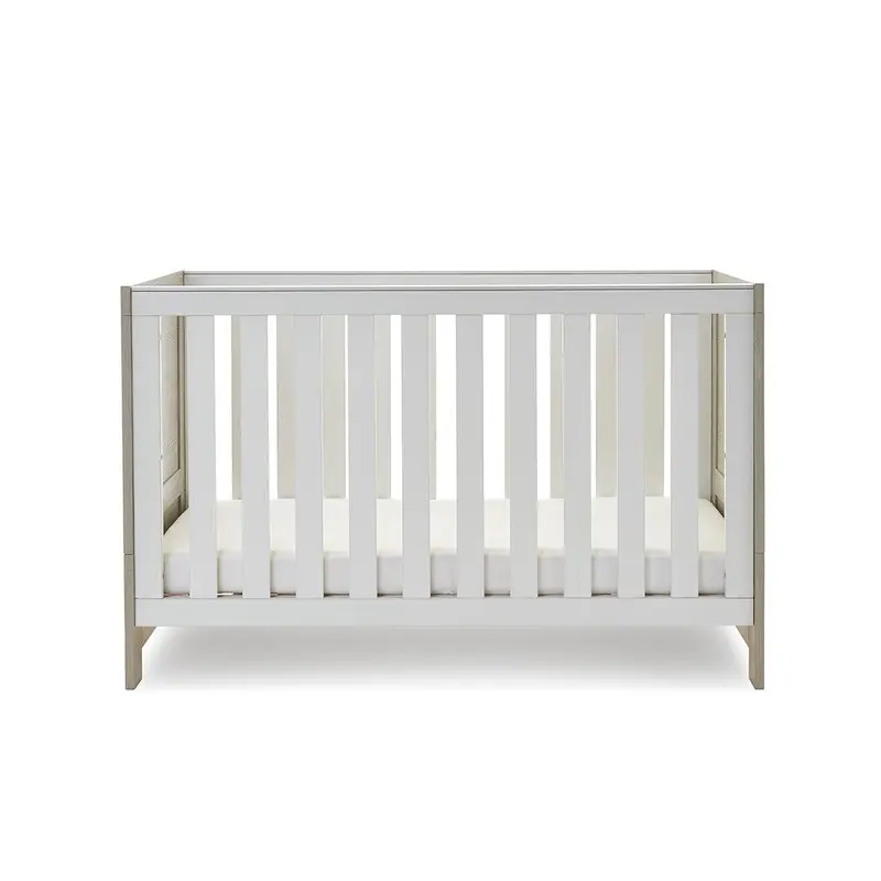 Obaby Nika Cot Bed - Grey Wash + White