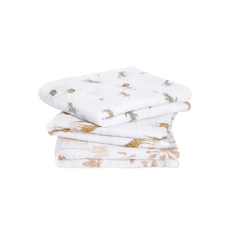 aden + anais Organic Cotton Muslin Squares - 3 Pack - Safari Dreams