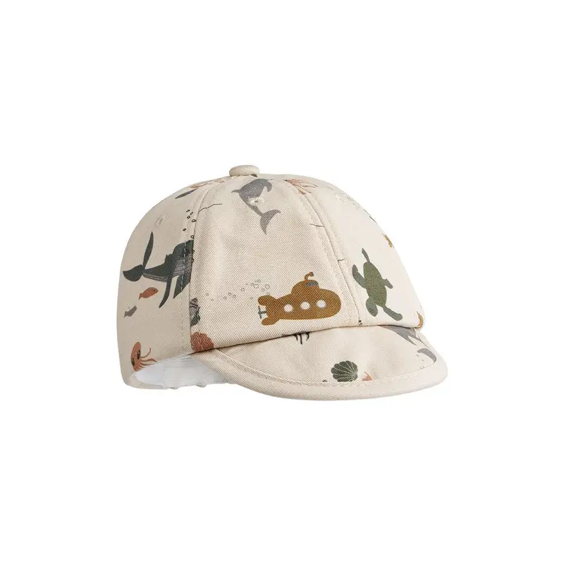 Liewood Tone Baby Printed Cap - Sea Creature - Sandy