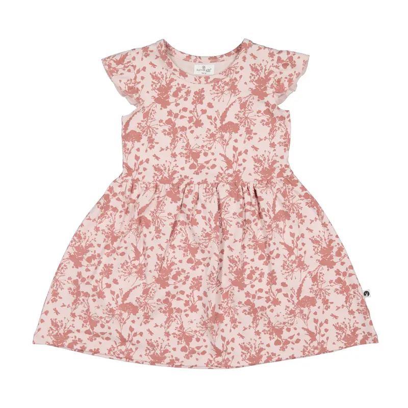 Burrow & Be Short Sleeve Flower Splash Flutter Dress 12M - 5T