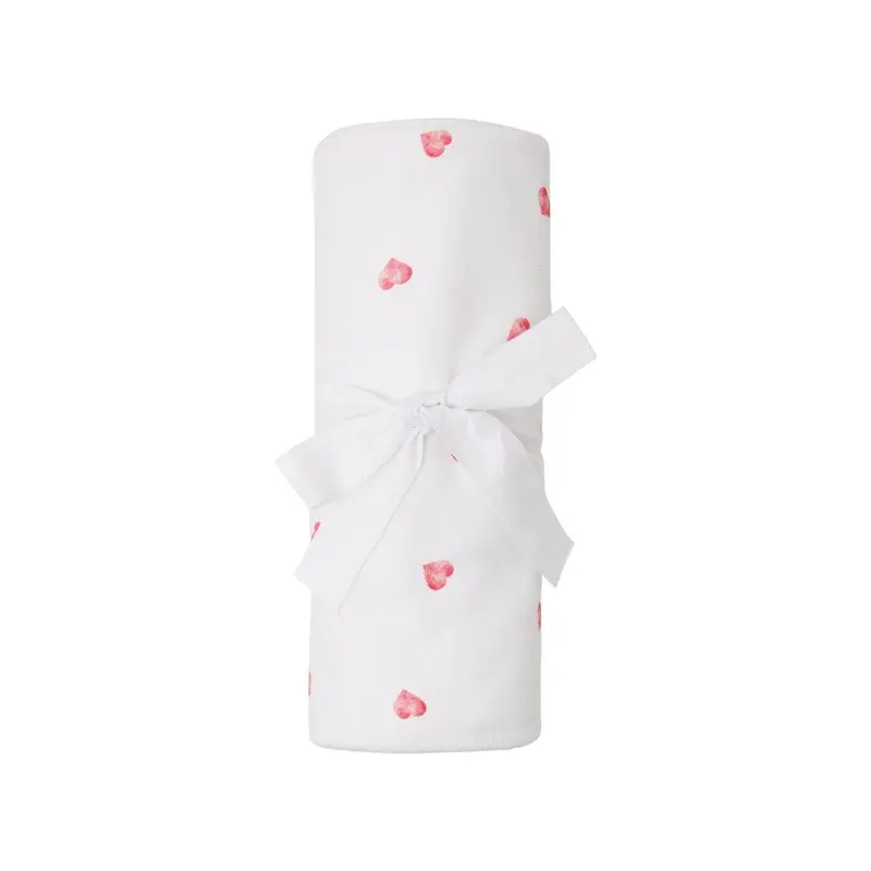 Rosa & Blue Baby Blanket  - Heart
