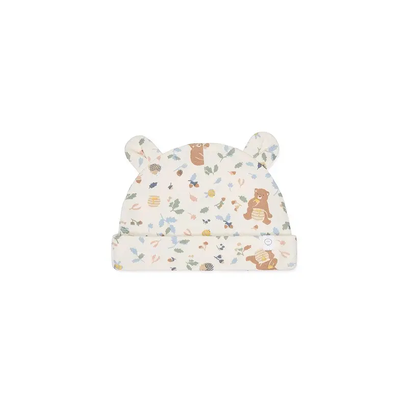 MORI Bear Print Baby Hat - Honey Bear Print
