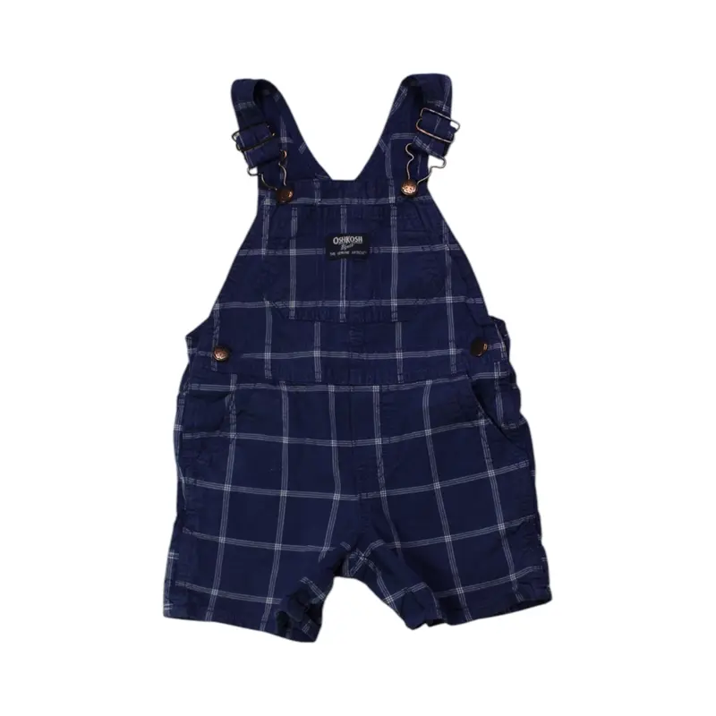 OshKosh B'gosh Plaid Overall Shorts 12-18M