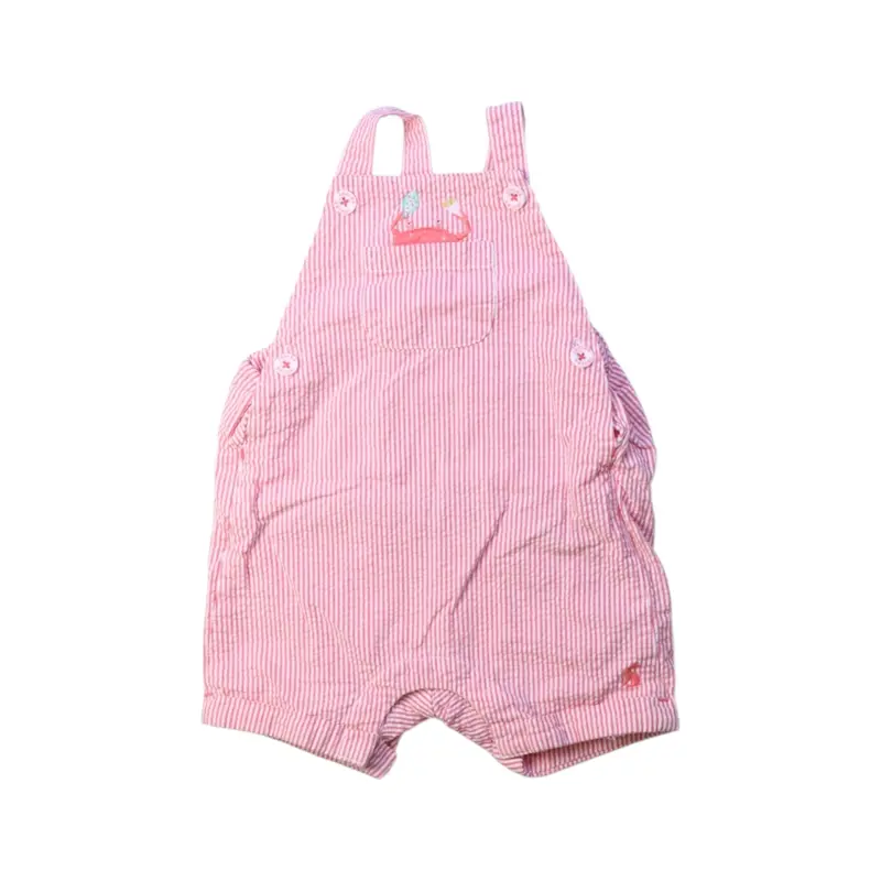 Joules Pink Striped Bib Overall 6-12M