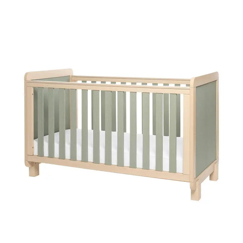 Tutti Bambini Kuba Cot Bed - Golden Oak / Sage Weave