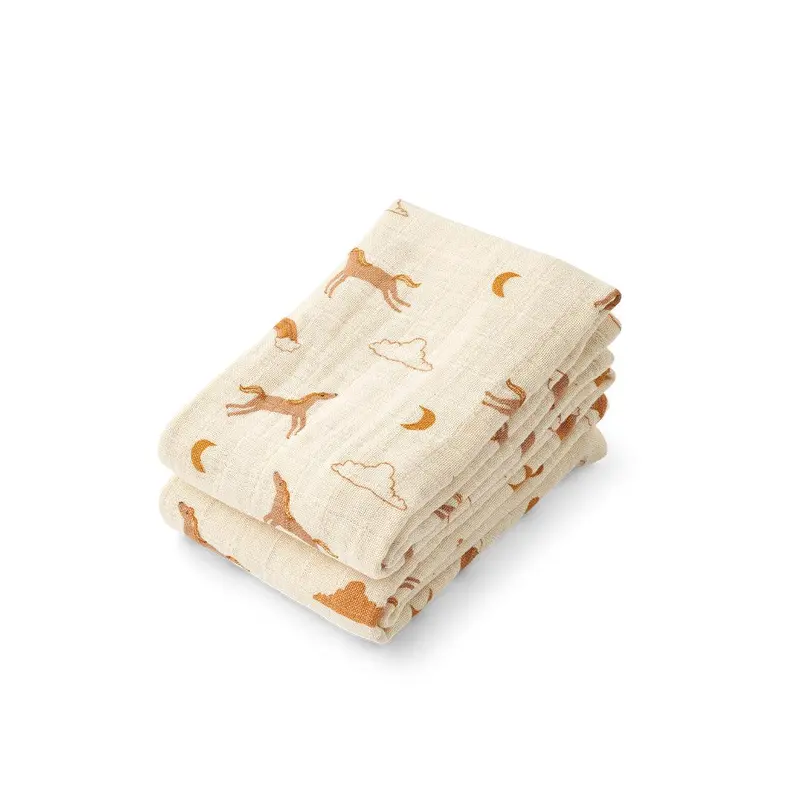 Liewood Lewis Muslin Cloth 2-Pack - Dream / Ecru