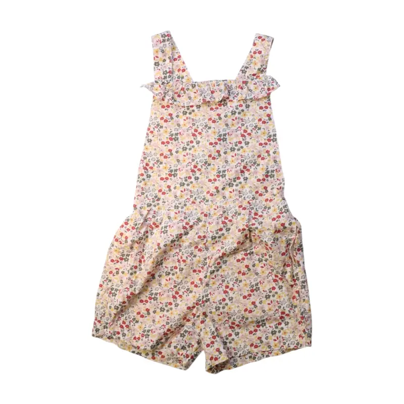 Petit Bateau Floral Overall Shorts 6T