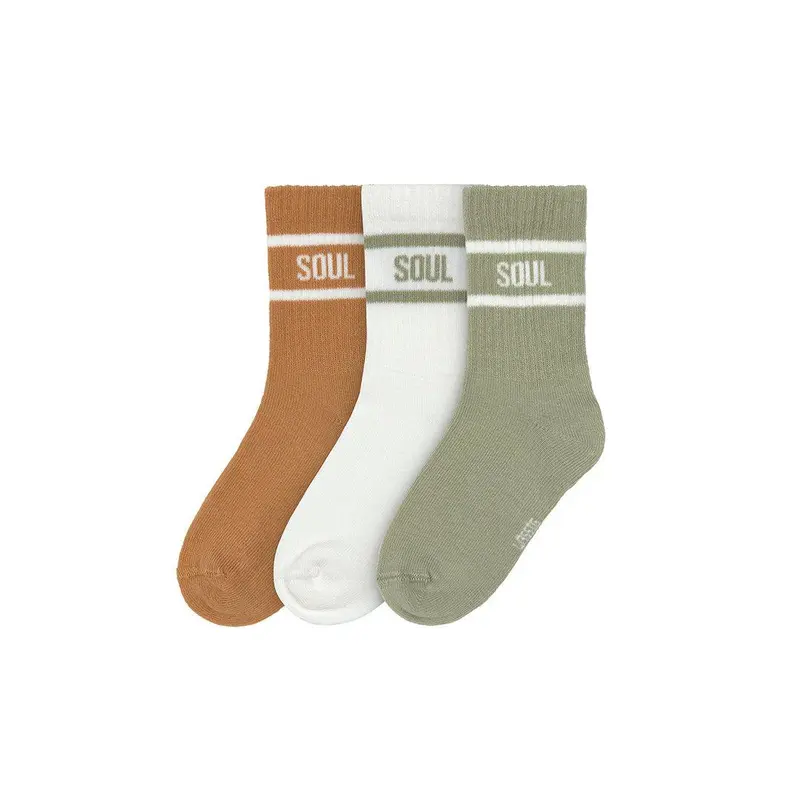 Lassig Tennis Socks - 3 Pack - Light Khaki - Caramel