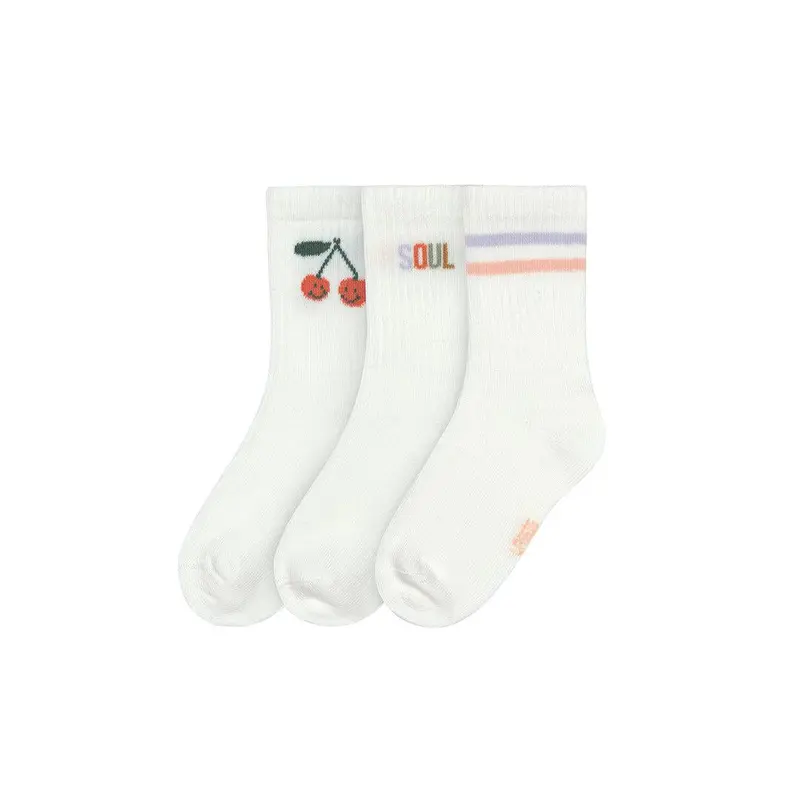 Lassig Tennis Socks - 3 Pack - White - Cherry