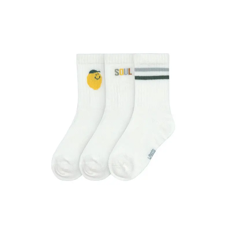 Lassig Tennis Socks - 3 Pack - White - Lemon