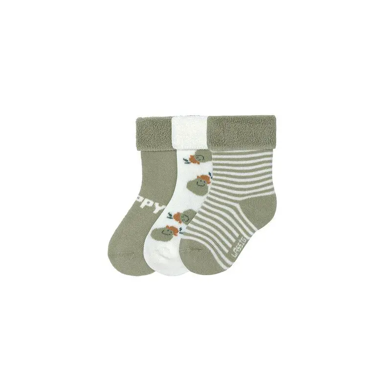 Lassig Terry Socks - 3 Pack - Light Khaki - Pear