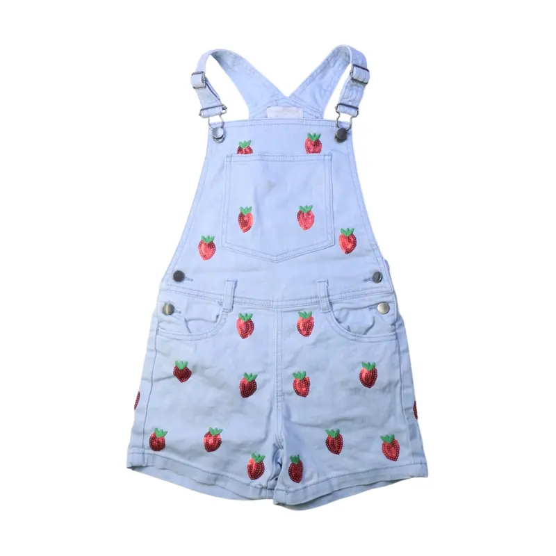 Stella McCartney Strawberry Embroidered Overall Shorts 6T