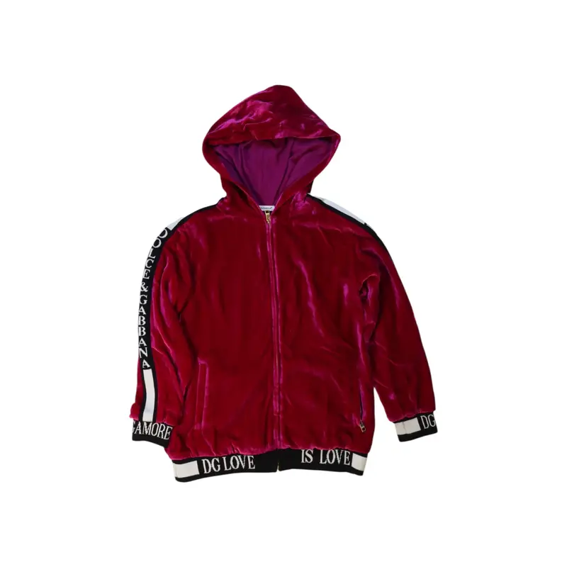 Dolce & Gabbana Velour Zippered Sweatshirt, Size 6T