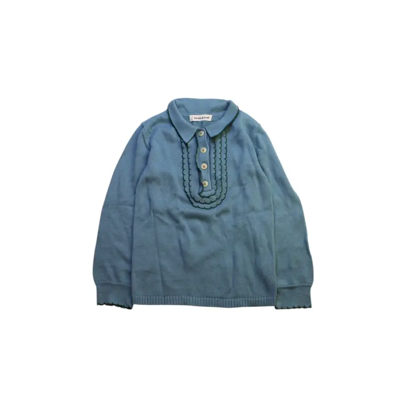 Misha & Puff Long Sleeve Polo Top - Size 4-5T