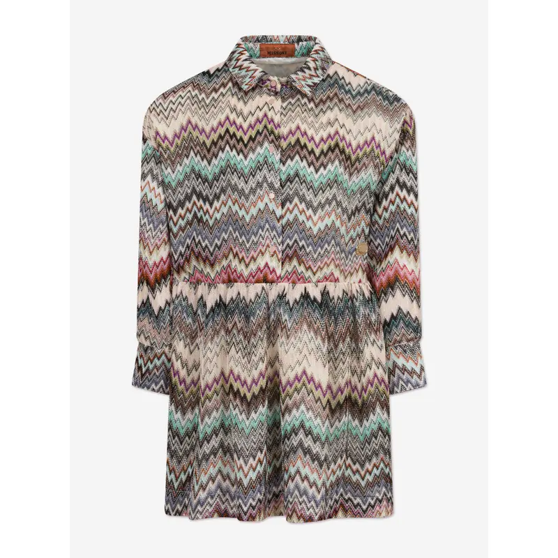 Missoni Girls Knitted Zigzag Dress in Multicolour