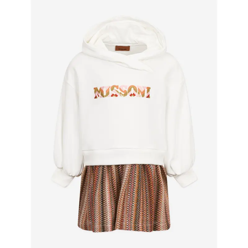 Missoni Girls Logo Sweater Dress in Ivory