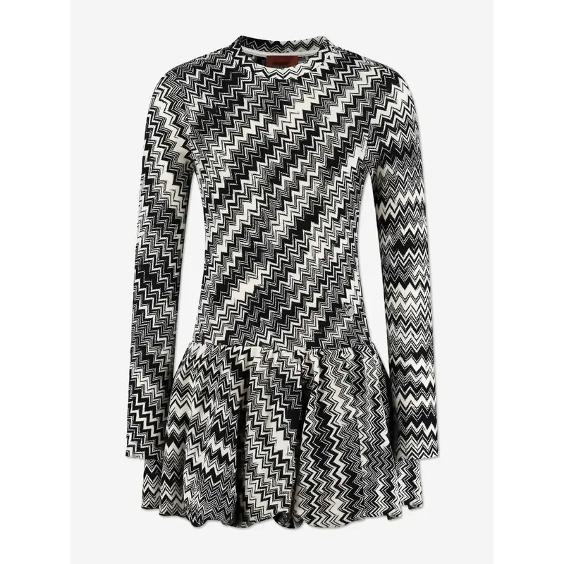 Missoni Girls Zigzag Jersey Dress in Black