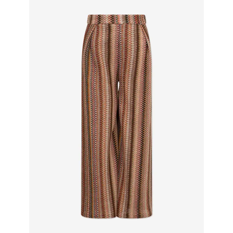 Missoni Girls Zigzag Knitted Trousers in Multicolour