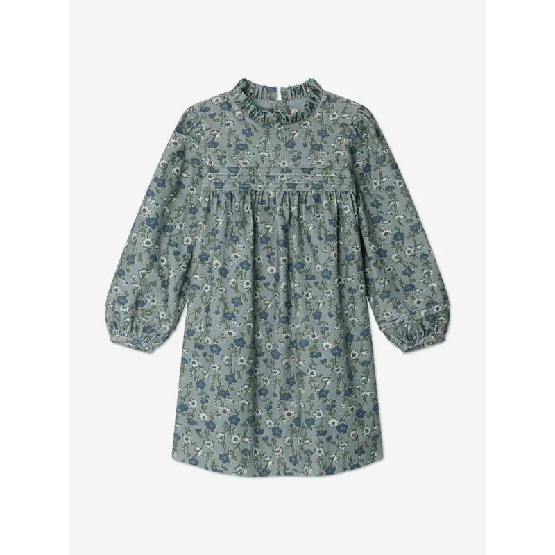 Bonpoint Girls Floral Topaz Dress in Green