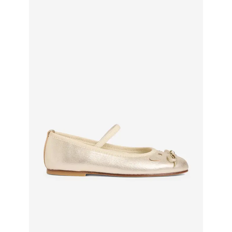 Bonpoint Girls Leather Joie Ballerinas in Gold