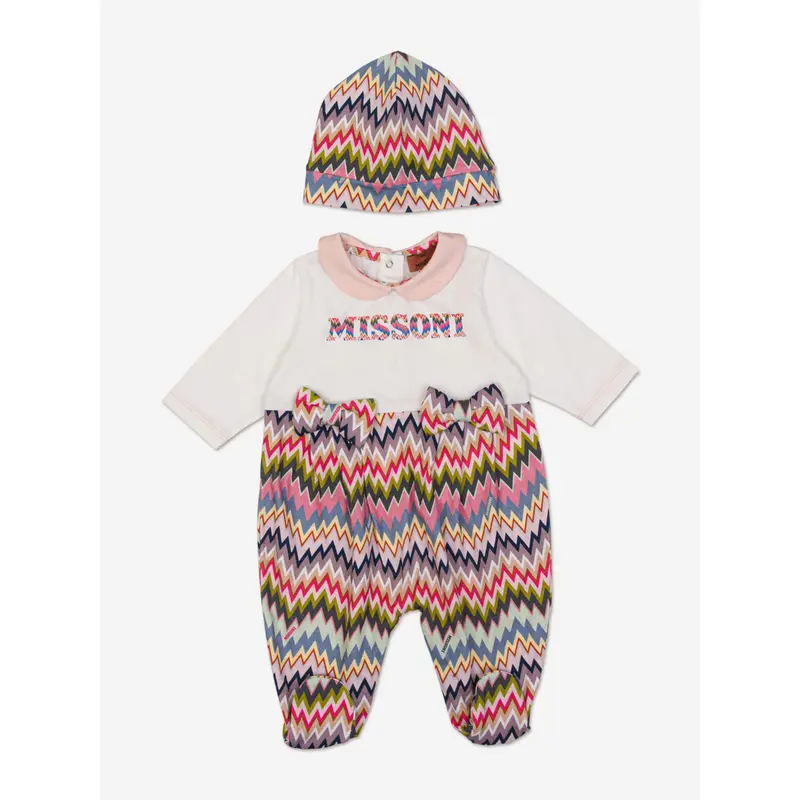 Missoni Baby Girls Zigzag Babygrow Set in Multicolour