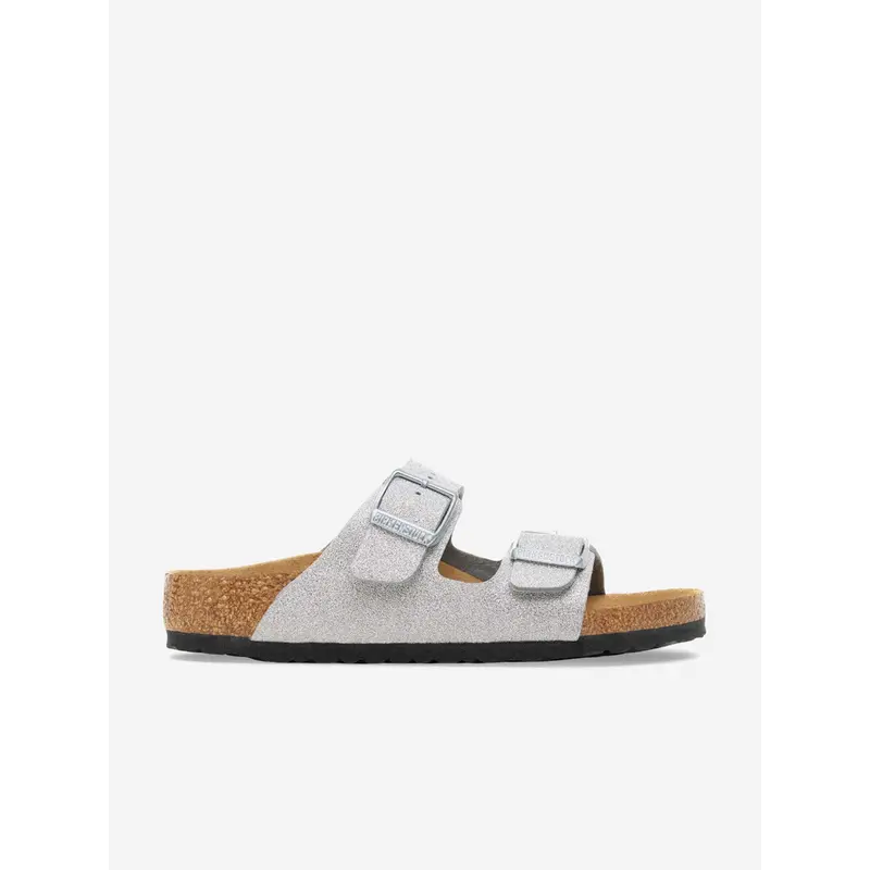 BIRKENSTOCK Girls Arizona Shiny Glitter Sandals in Silver
