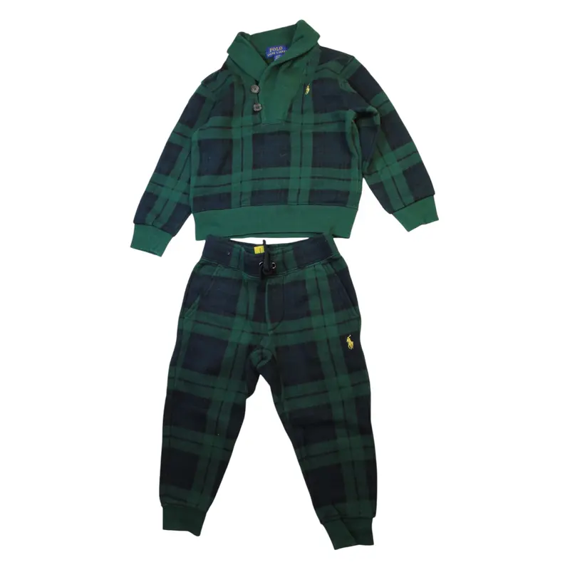 Polo Ralph Lauren Checkered Pullover & Pants Set 2T