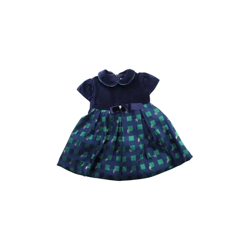 Chickeeduck Checkered Short Sleeve Dress 6-12M