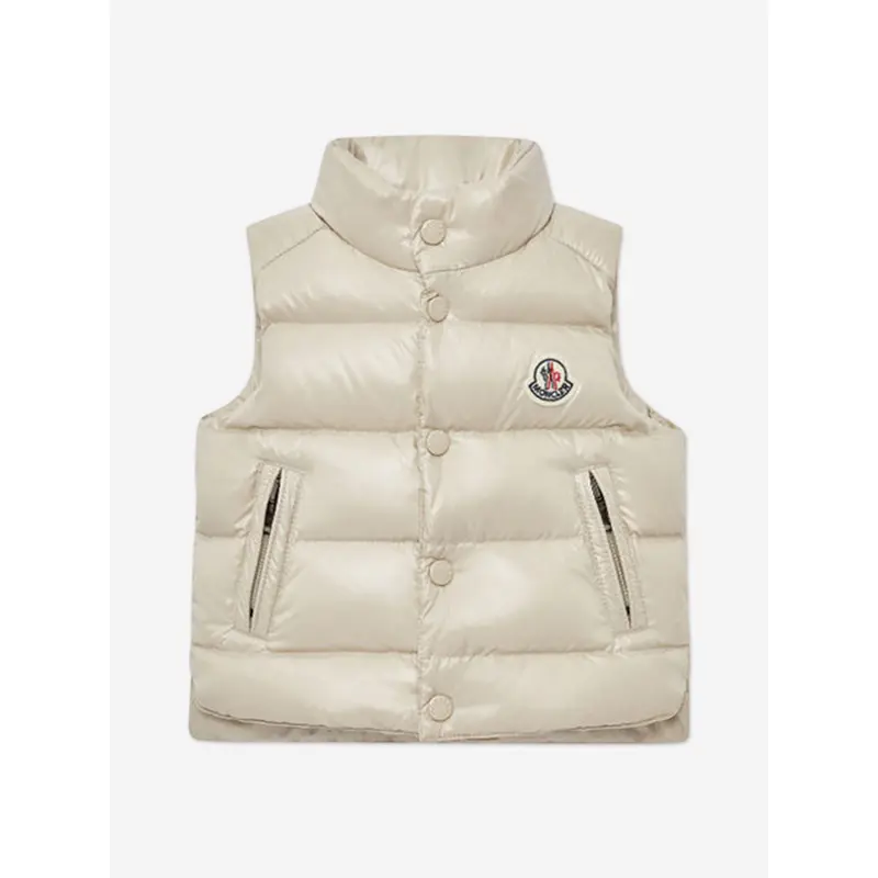 Moncler Enfant Baby Boys Bernard Down Padded Gilet in Ivory