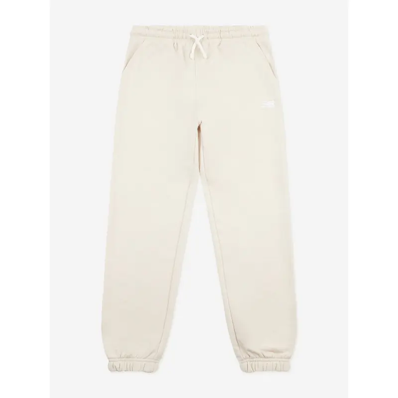 New Balance Girls French Terry Small Logo Joggers in Beige