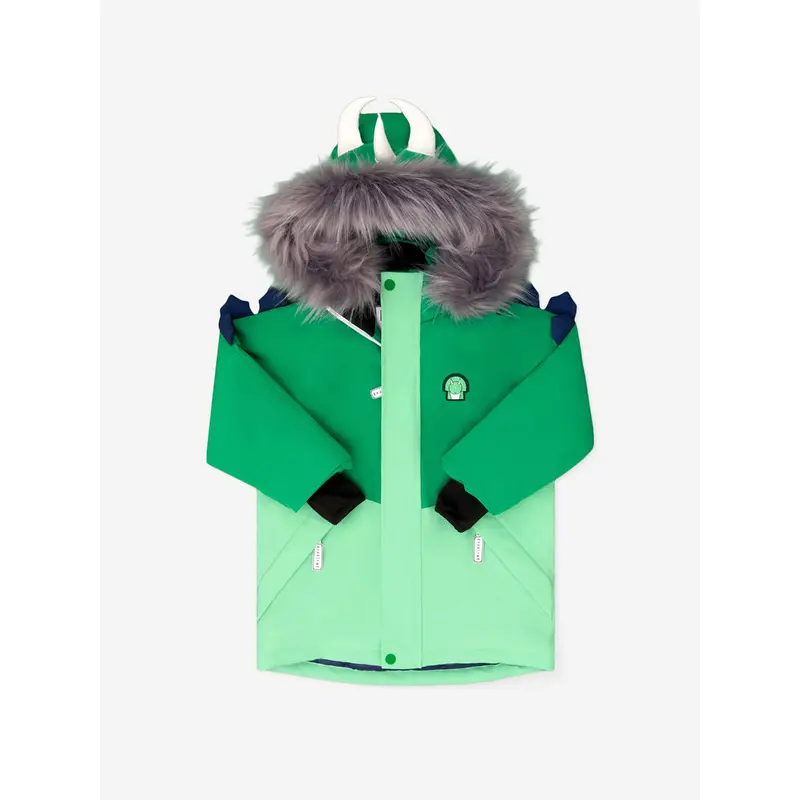 Roarsome Kids Spike The Dinosaur Ski Jacket in Green