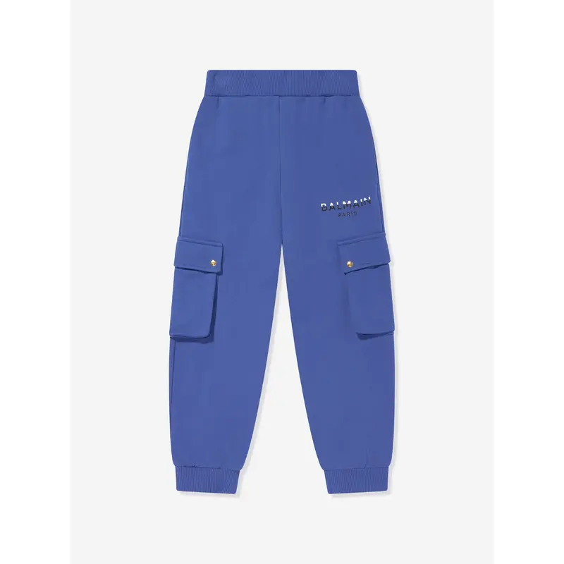 Balmain Boys Cargo Joggers in Blue