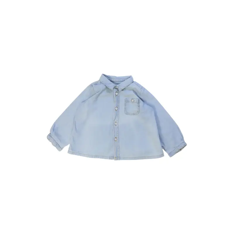Bonpoint Button-Down Denim Shirt 6-12M