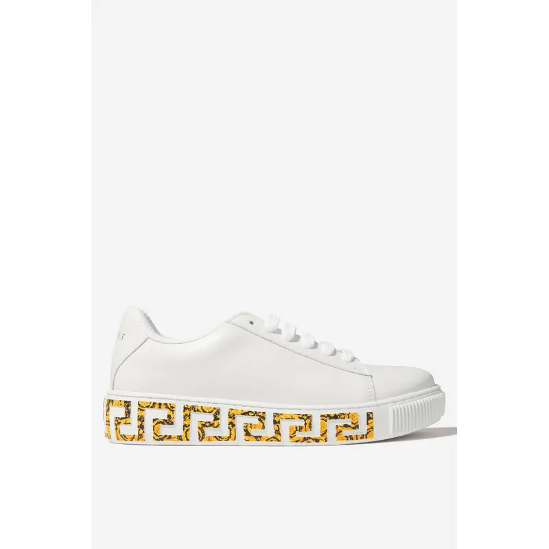 Versace Kids Leather La Greca Trainers