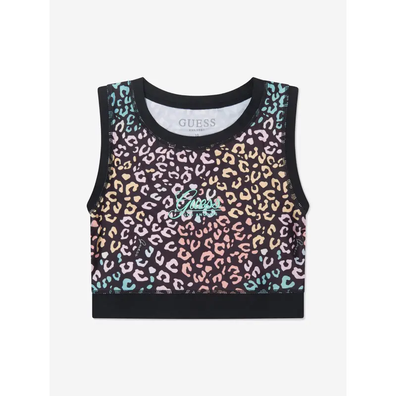 Guess Girls Leopard Print Crop Top