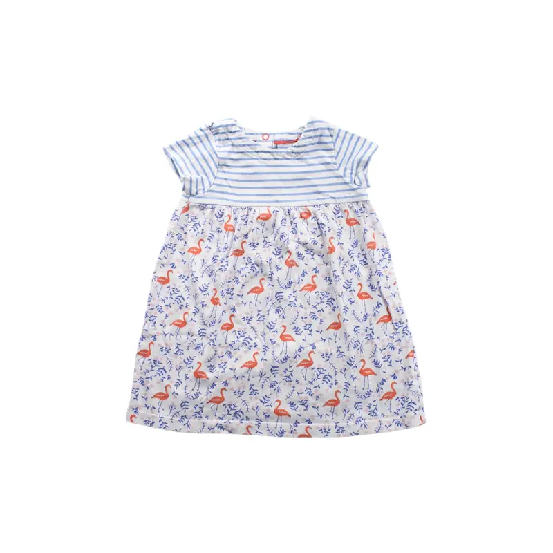 Boden Flamingo Print Short Sleeve Dress 12-18M