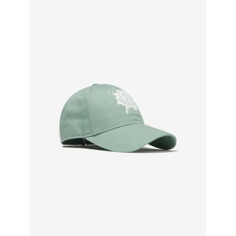 Moncler Enfant Girls Logo Cap in Green
